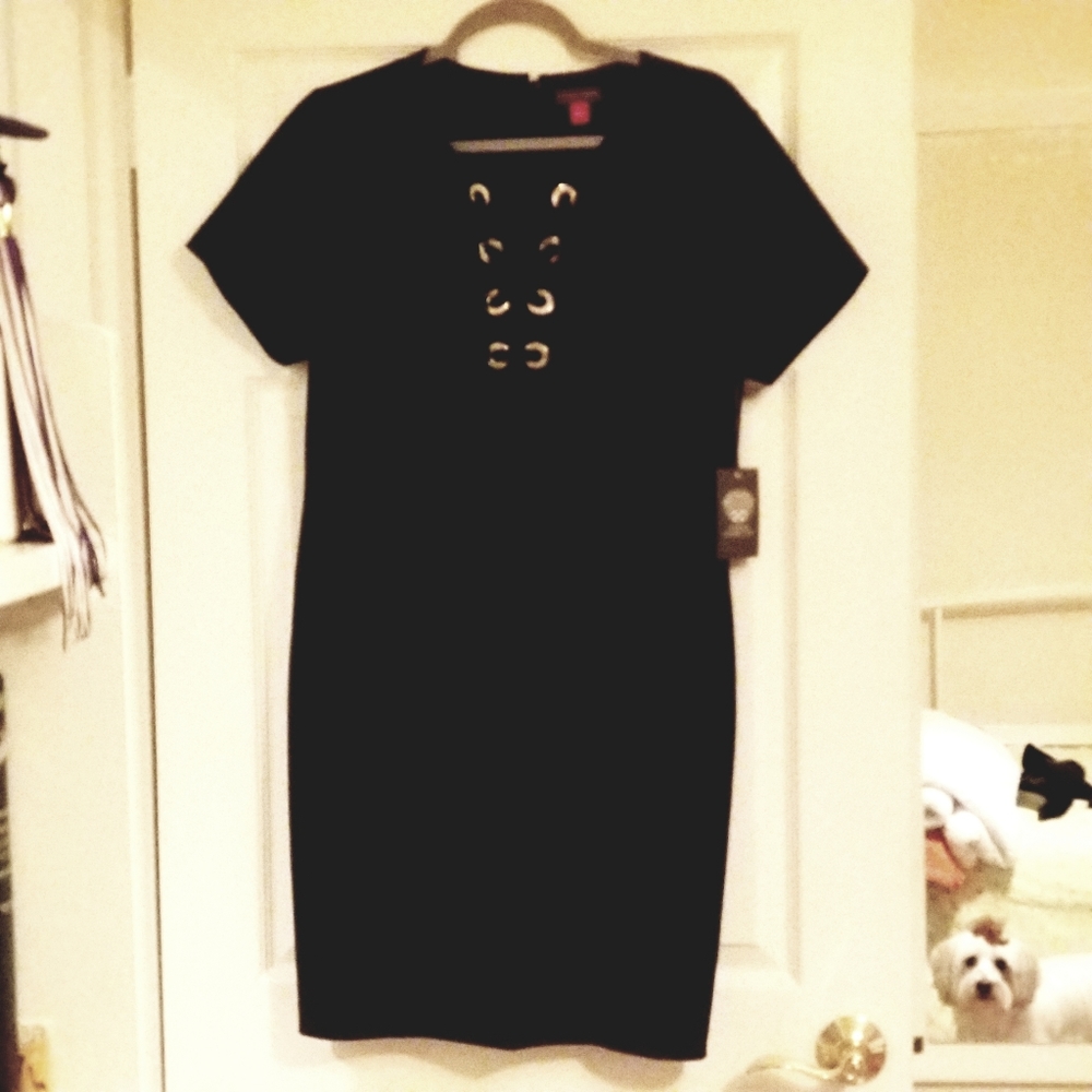 Awesome Black 12 Vince Camuto Short Sleeve Dress